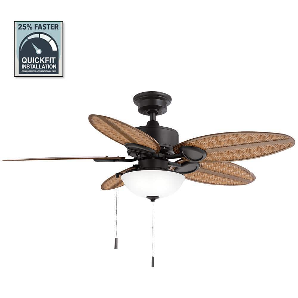 Hampton Bay Lakemoore 48 in. LED Indoor/Outdoor Matte Black Ceiling Fan with Light Kit 50248 Sansujyuku sansujyuku.com
