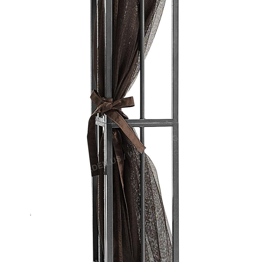 Beige Steel 8' x 8' Patio Gazebo with Mosquito Net