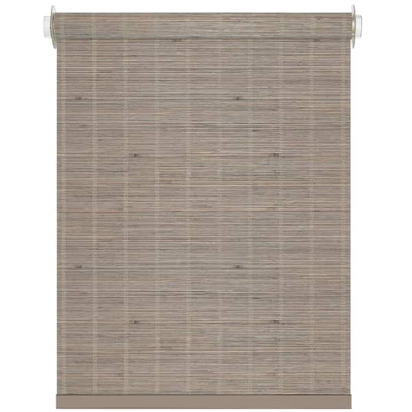 ACHIM Bamboo Driftwood Cordless Light Filtering Woven Bamboo Roller Shade 33 in. W x 72 in. L