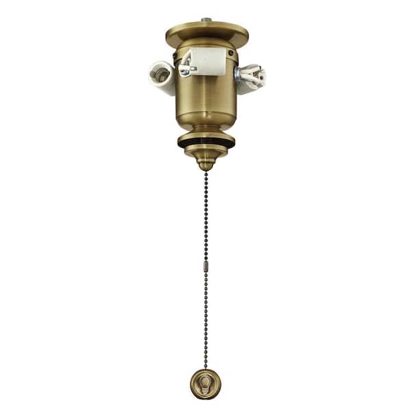 3-Light Antique Brass Ceiling Fan Bowl Fitter LED Light Kit