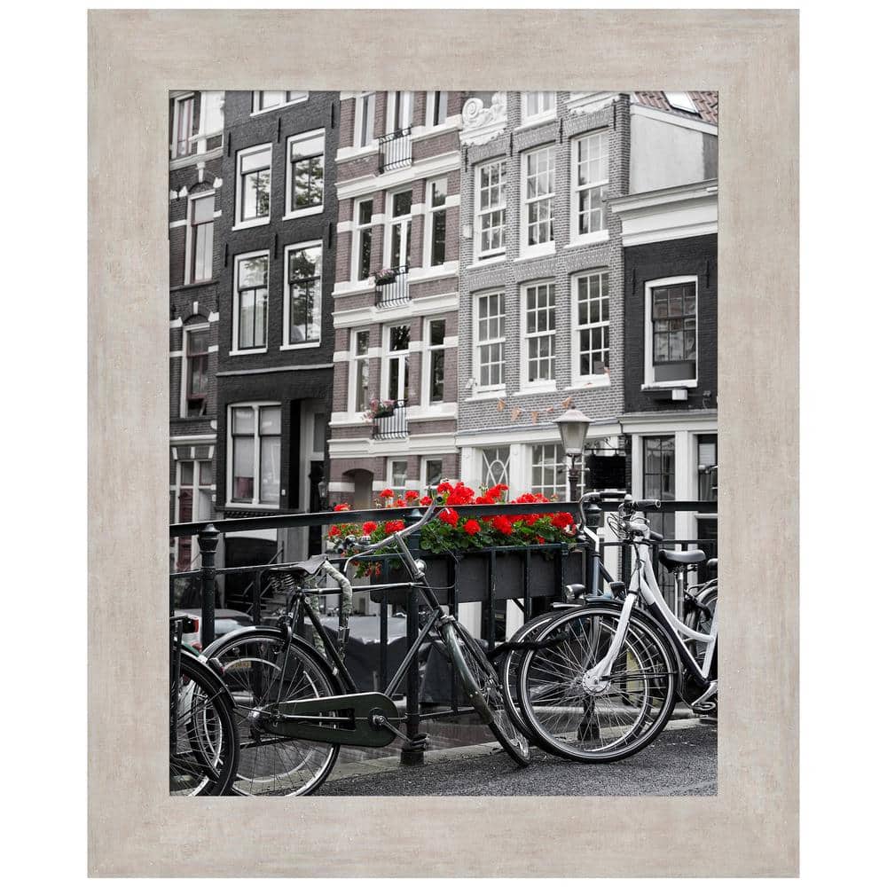 Classic 11x14 Marred Silver Wood Wall Picture Frame