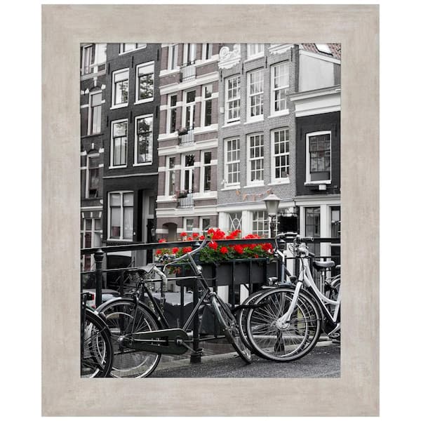Amanti Art 11 in. x 14 in. Marred Silver Wood Picture Frame Opening Size