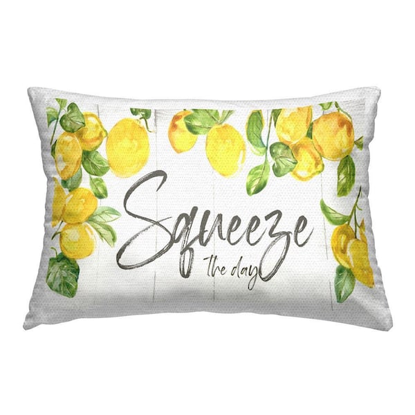 Squeeze The Day Citrus Outdoor Printed Throw Pillow by Nan