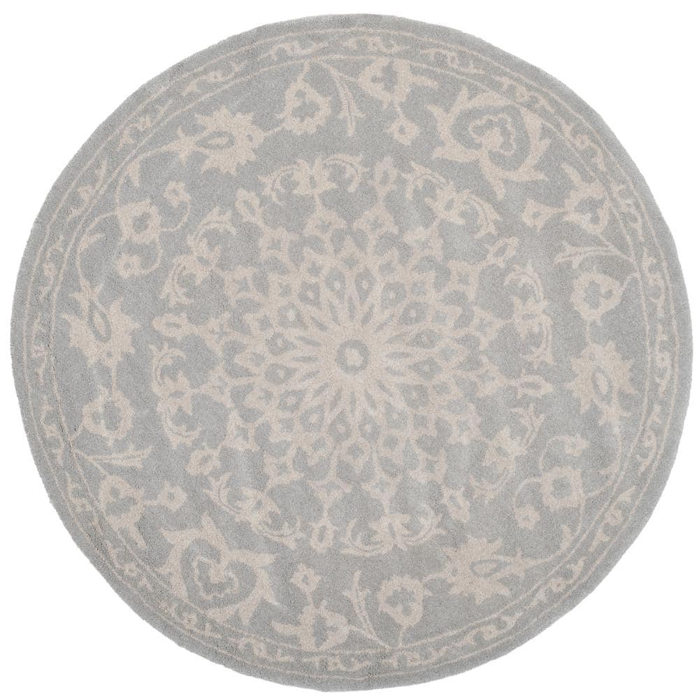 Bella Gray/Silver 5 ft. x 5 ft. Round Border Area Rug price history on PriceWatchPro