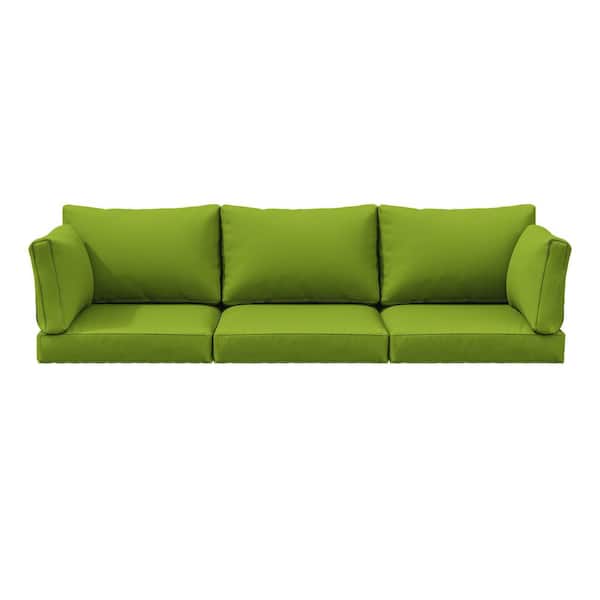 25.6 in. x 23.6 in. x 4 in. (8-Piece) Deep Seating Outdoor Lounge Chair Sofa Cushion with Lumber Pillow Cushion Grass