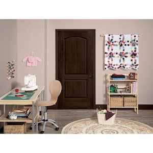 30 in. x 80 in. Caiman 2 Panel Right-Hand Solid Core Espresso Stain Molded Composite Single Prehung Interior Door