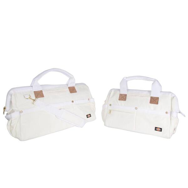 Dickies 16 in. Soft Sided Construction Work Tool Bag Combo Pack in White (2-Pack)