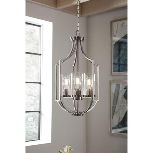 Lassiter 3-Light Brushed Nickel Foyer Pendant