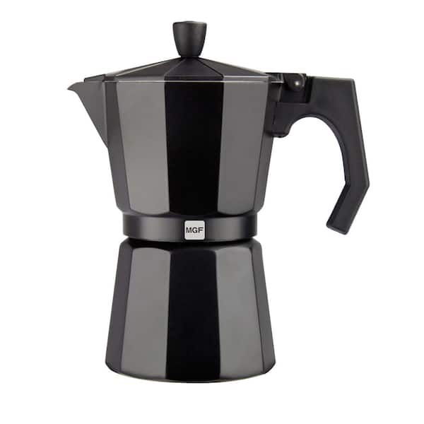 Magefesa Kenia Noir 3-Cups Aluminum Expresso Coffee Maker in Black
