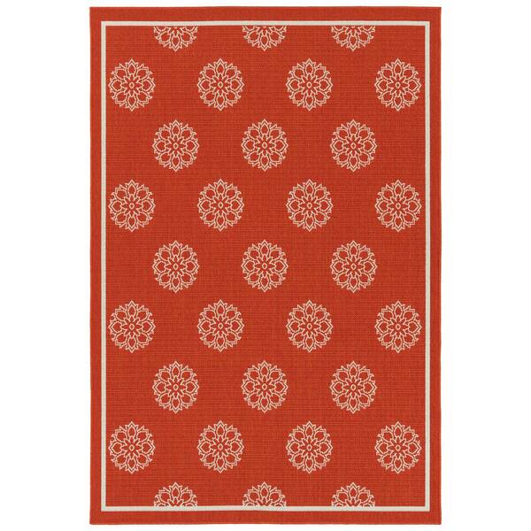 Kaleen Amalie Tangerine 2 ft. 5 in. x 3 ft. 9 in. Indoor/Outdoor Area Rug