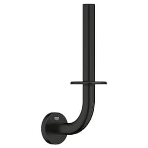 Essentials Spare Single Post Wall Mounted Toilet Paper Holder in Matte Black