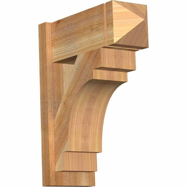 Ekena Millwork 8 in. x 24 in. x 20 in. Western Red Cedar Merced Arts and Crafts Rough Sawn Outlooker