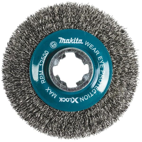 Makita X-Lock Quick Change System 4-1/2 in. Carbon Steel Crimped Wire Wheel Brush