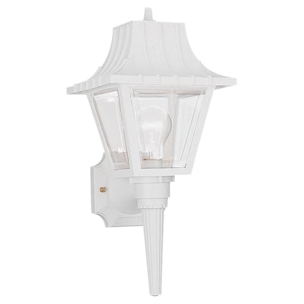 Generation Lighting Polycarbonate 1-Light White Outdoor Wall Lantern Sconce