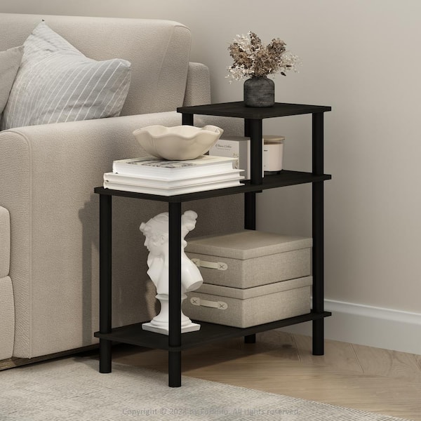 TURN-N-TUBE 23.62 in. Black Espresso/Black Rectangle Wood End Table
