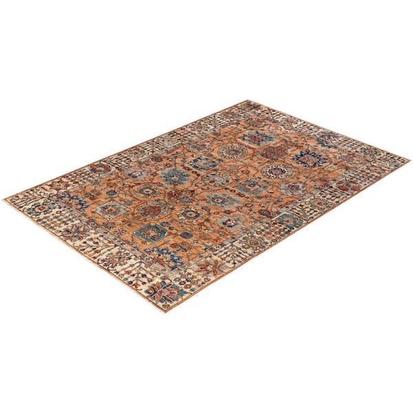 Serapi Orange 6 ft. x 9 ft. Tribal Wool Indoor Area Rug