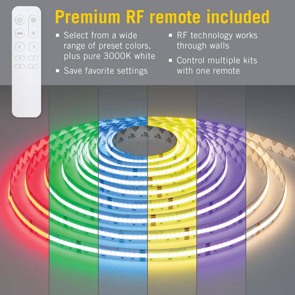16 ft Multicolor White Plastic LED Strip Light Kit with Remote