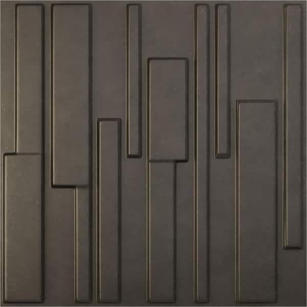Ekena Millwork 19 5/8 in. x 19 5/8 in. Wigan EnduraWall Decorative 3D Wall Panel, Weathered Steel (12-Pack for 32.04 Sq. Ft.)