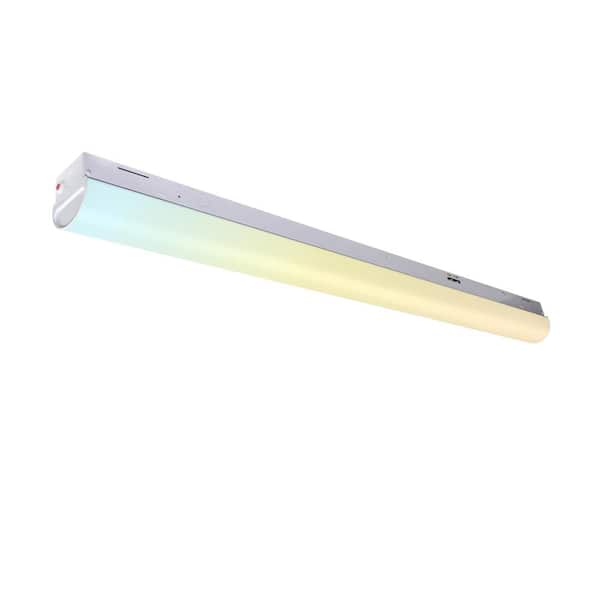 RUN BISON 4 ft. 6-Pack Integrated LED Dimmable Linear LED Strip Light With Emergency Battery Back Up, 3500/4000/5000K