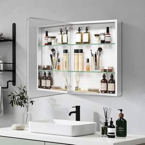 20 in. W x 26 in. H Rectangular Aluminium Medicine Cabinet with Mirror