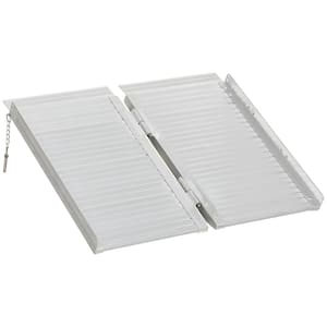 Textured Aluminum Folding Wheelchair Ramp, Portable Threshold Ramp 2 ft., for Scooter Steps Home Stairs Doorways