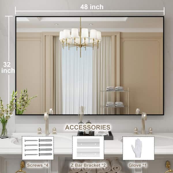 Klajowp 48 in. W x 32 in. H Large Rectangular Aluminum Alloy 