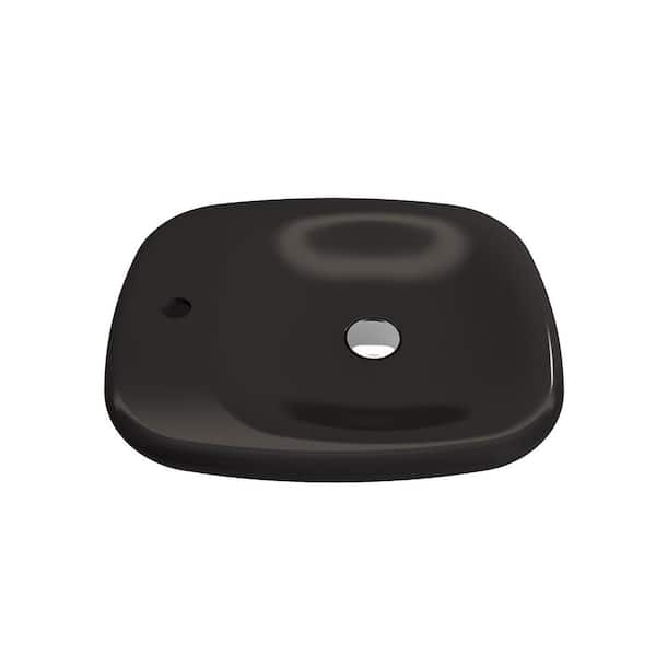 Fenice 21.75 in. Vessel Fireclay 1-Hole Bathroom Sink in Matte Black