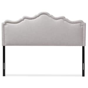 Nadeen Greyish Beige Fabric Upholstered King Size Headboard