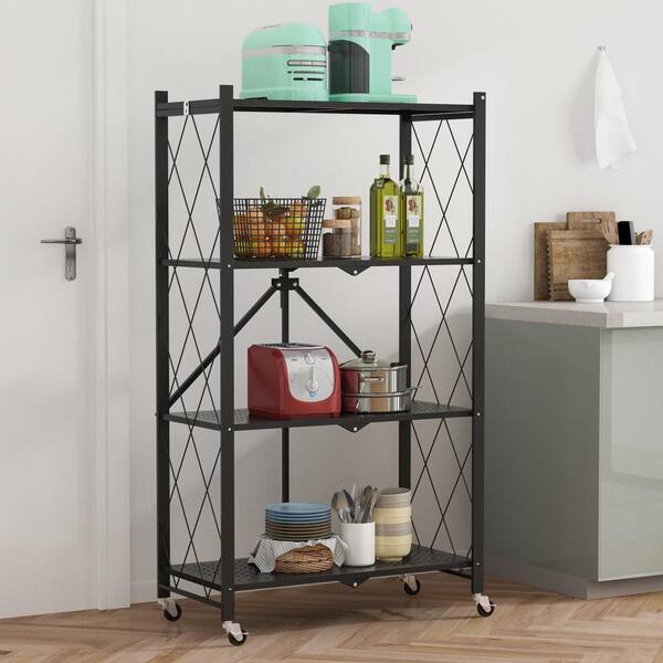 4 Tier Foldable Storage Open Style, Home Depot Style Shelving