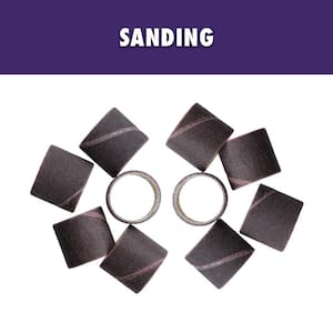 Rotary Tool 10-Piece 240 Grit Sanding Bands (For Metal, Plastic and Wood)