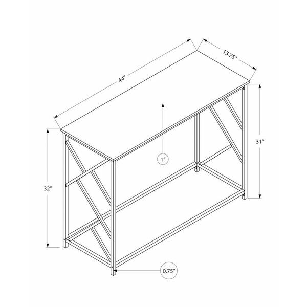 44 In Espresso Standard Rectangle Console Table Hd3534 44 In Espresso Standard Rectangle, What Are The Dimensions Of A Console Table