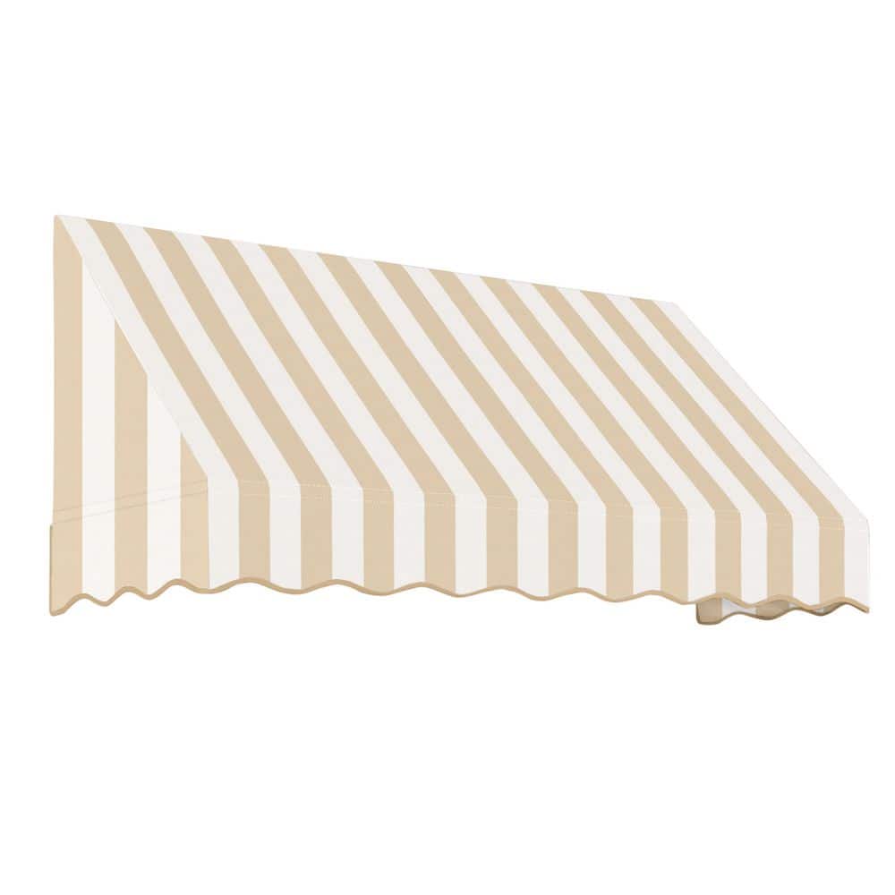 7.38 ft. San Francisco Acrylic Fabric Fixed Awning (88.5 in. W x 24 in. H x 36 in. D) in Linen/White Stripe price history on PriceWatchPro