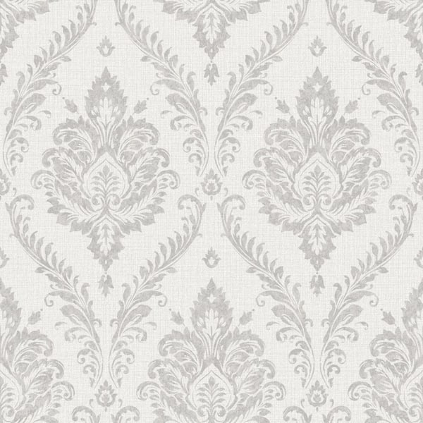 HOLDEN Grand Damask Grey Textured Non-Pasted Wallpaper (Covers 56 sq. ft.)