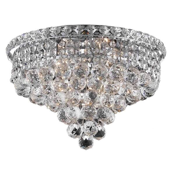 Elegant Lighting 6-Light Chrome Flushmount with Clear Crystal