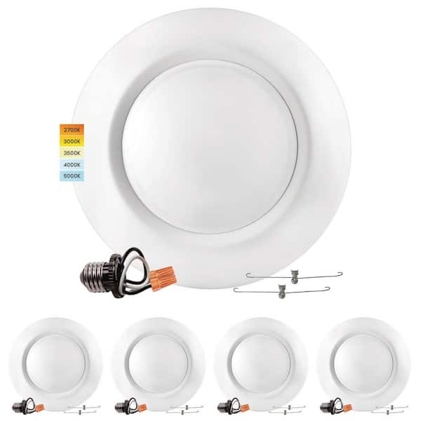 LUXRITE 6 in. LED Disk Lights 15 Watt 5CCT LED Flush Mount 1000LM