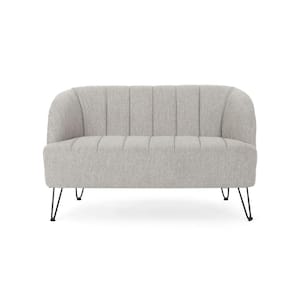 Lupine 49.50 in. Light Grey Solid Fabric 2 Seat Loveseats with No additional features