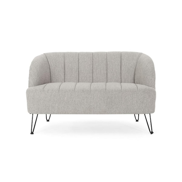 Lupine 49.50 in. Light Grey Solid Fabric 2 Seat Loveseats with No additional features