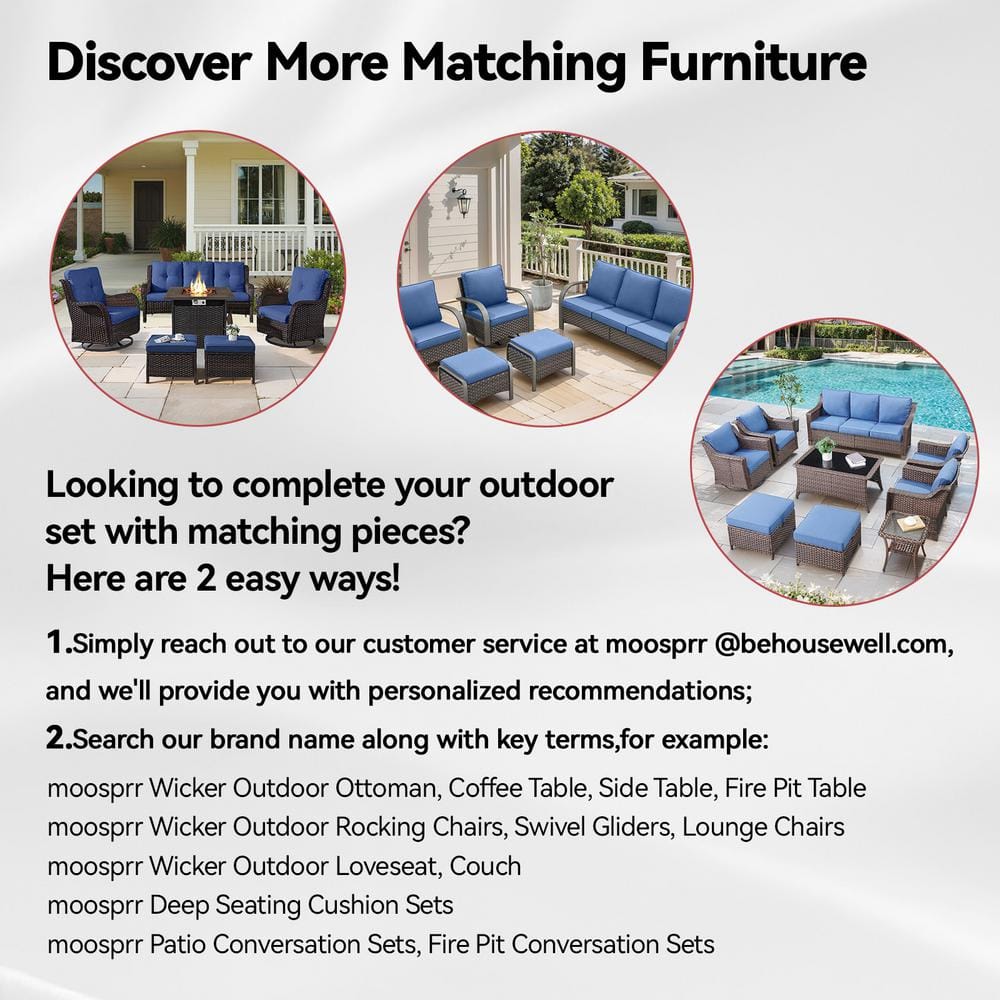 Brown Wicker Lounge Chair with Beige Cushions, Set of 2