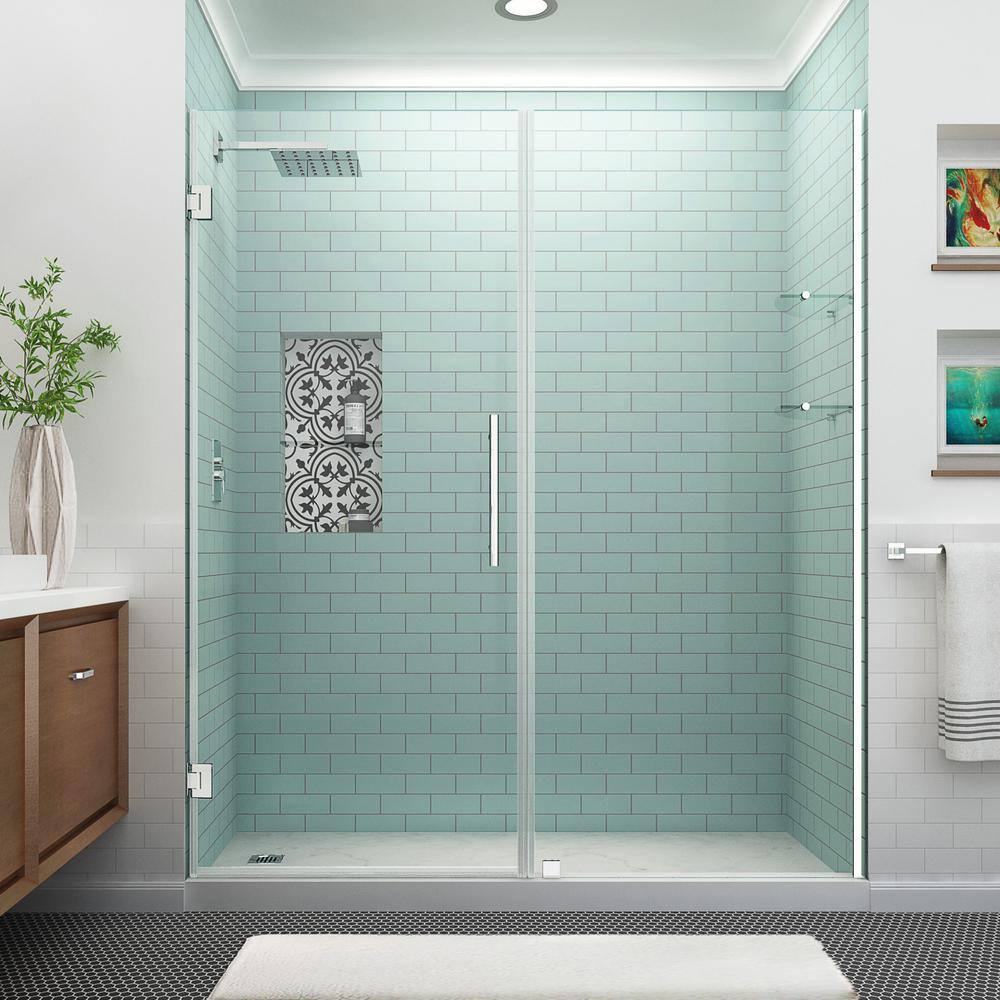 Belmore GS 72" High x 67" Wide Frameless Chrome Hinged Shower Door