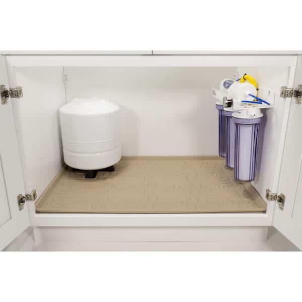 Lordear 31x 22Under Sink Mat Waterproof Kitchen Cabinet Mat Silicone  Under Sink Liner with Drain Hole