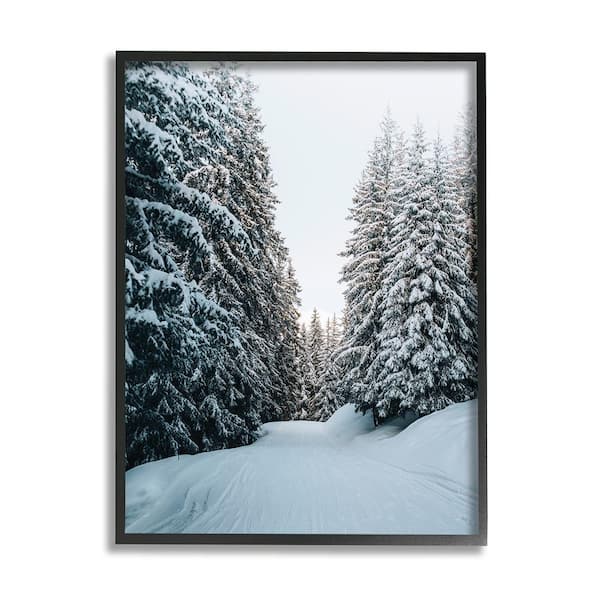 Stupell Industries Snowy Ski Slopes by Incado 1-Piece Framed Graphic Print Nature Poster Art Print 14 in. x 11 in.