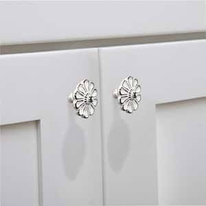 Cosmo Flower 1-5/6 in. (47 mm) Distressed White Patina Cabinet Knob