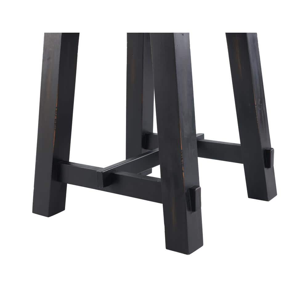 Adam 27" Natural and Black Solid Wood Side Table