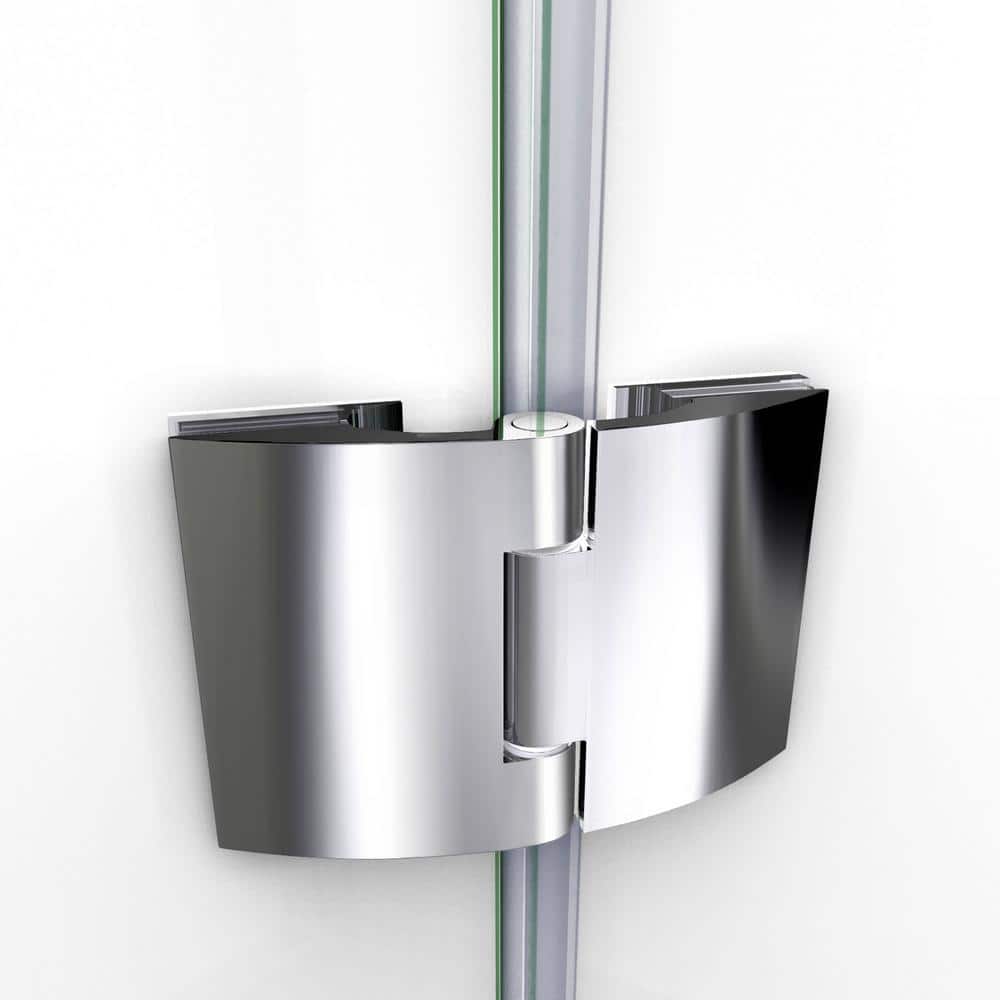 Aqua 48" Clear Glass Frameless Hinged Tub Door with Brushed Nickel Hardware