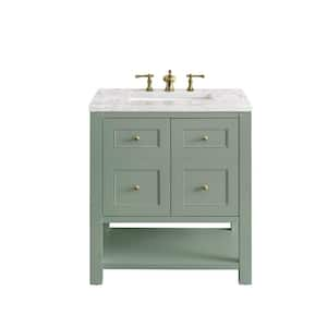 Breckenridge 30.0 in. W x 23.5 in. D x 34.2 in . H Bathroom Vanity in Smokey Celadon with Eternal Jasmine Pearl Top