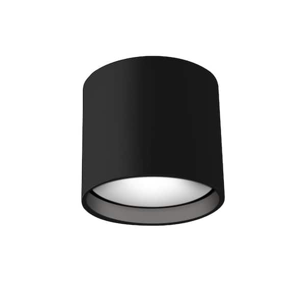 KUZCO Falco 5 in. 1 Light 15-Watt Black Integrated LED Flush Mount