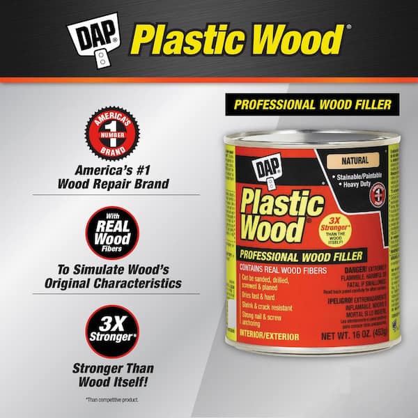 Plastic Wood 16 oz. Natural Solvent Wood Filler (12-Pack)