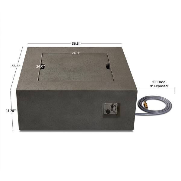 Real Flame Baltic 37 in. W x 16 in. H Square MGO Natural Gas Fire Table in  Glacier Grey with Burner Lid and Protective Cover 9720NG-GLG - The Home  Depot