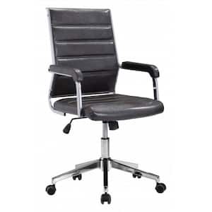 Julia Brown Faux Leather Office Chair with Nonadjustable Arms