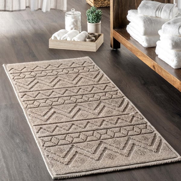 Wild Sage Blue Fog Lattice-Texture Bath Towel